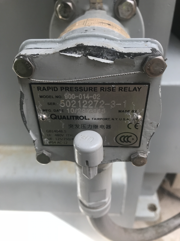 Transformer gas relay-Buchholz relay